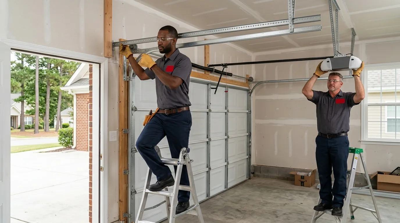 opener rail, header bracket and ceiling straps