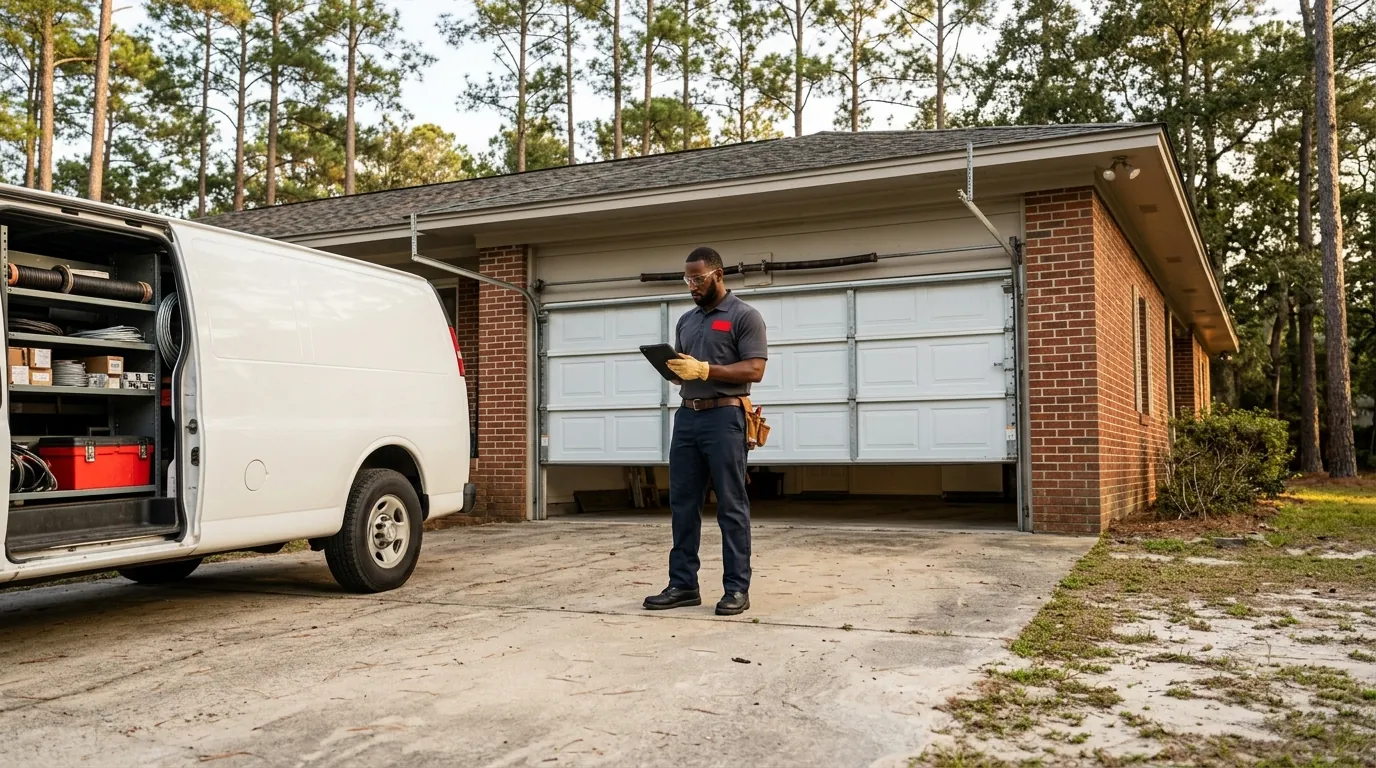 longleaf ranch home, service van and technician in Fayetteville