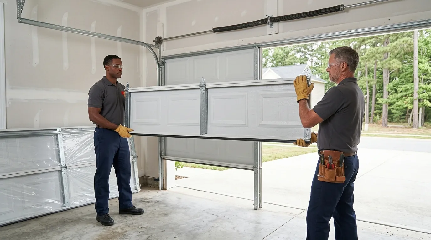 insulated sections, hinges and vertical tracks