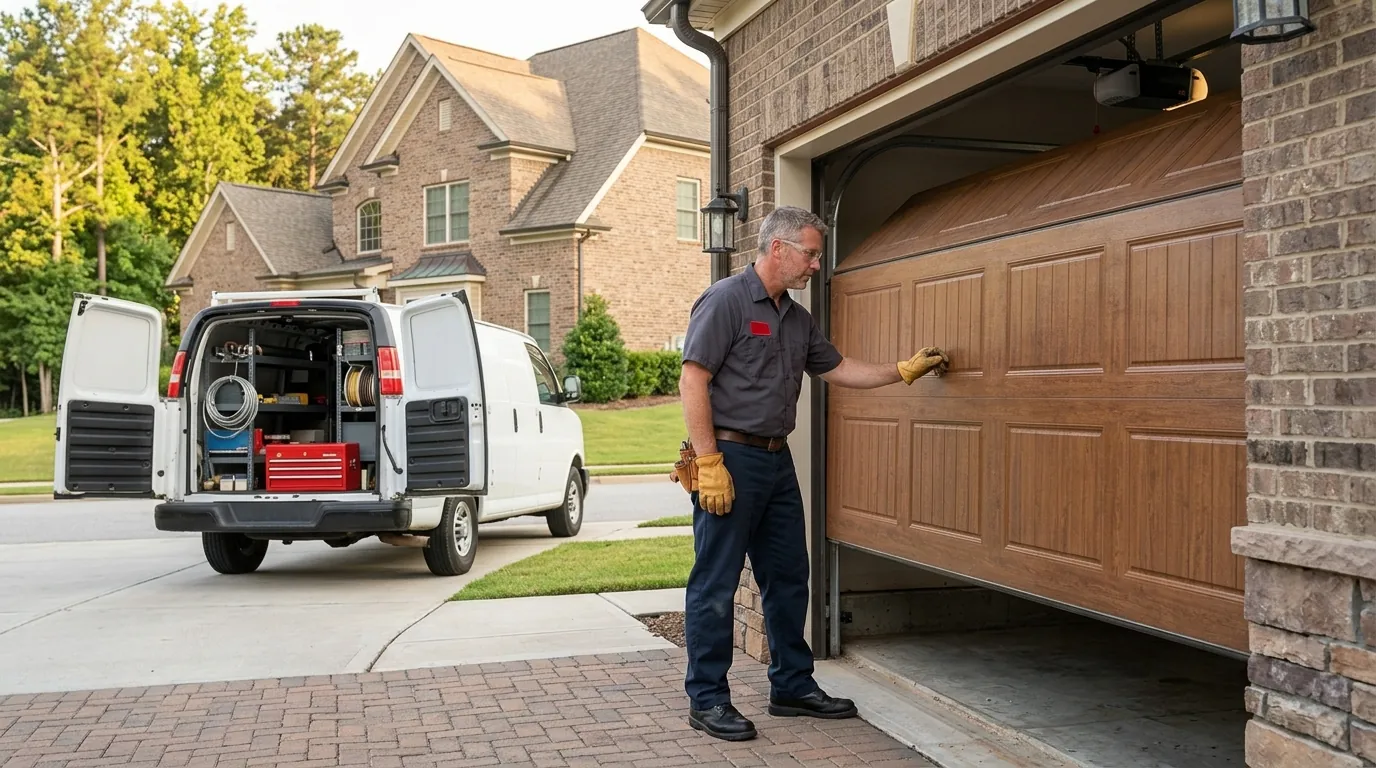 estate carriage home, service van and technician in Marvin