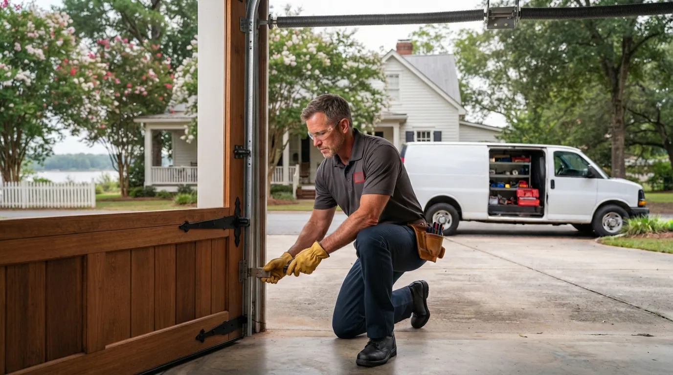 riverfront cottage home, service van and technician in New Bern