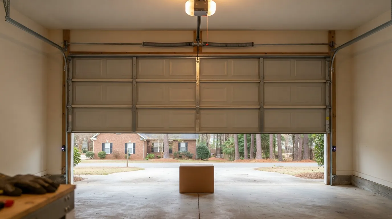 Garage door reversing half-way down because a box blocks the photo-eye sensor beam